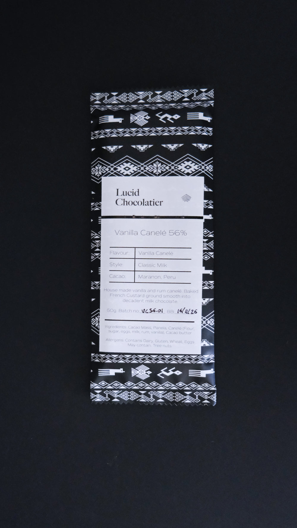 56% Vanilla Canelé milk chocolate